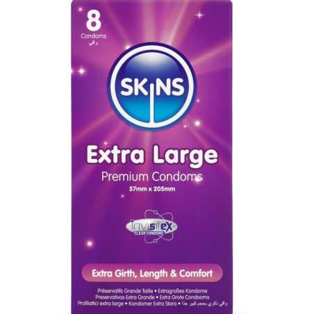 SKINS TAMAaO XL PRESERVATIVOS PREMIUM PACK 8