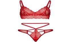 LEG AVENUE SET 2 PIEZAS CON TANGA DOBLE TIRANTA M L ROJO