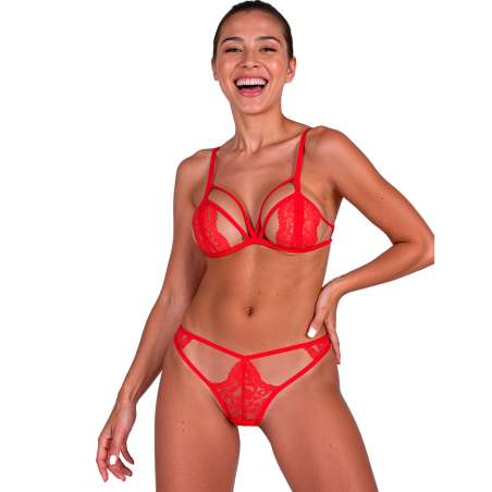 PASSION ANUVERA SET SUJETADOR TANGA ROJO L XL