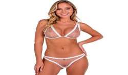 PASSION BELISSANA SET SUJETADOR TANGA BLANCO S M