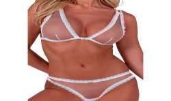 PASSION BELISSANA SET SUJETADOR TANGA BLANCO S M