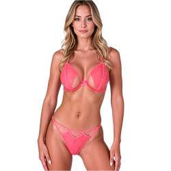 PASSION RESILQUE SET SUJETADOR TANGA ROJO S M