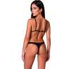 PASSION RESILQUE SET SUJETADOR TANGA NEGRO S M