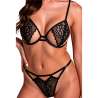PASSION RESILQUE SET SUJETADOR TANGA NEGRO L XL