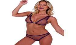 PASSION BELISSANA SET SUJETADOR TANGA VIOLETA L XL
