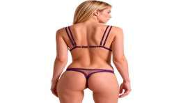 PASSION BELISSANA SET SUJETADOR TANGA VIOLETA L XL