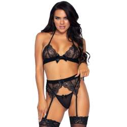 LEG AVENUE SET DE TRES PIEZAS TOP LIGUERO Y TANGA L