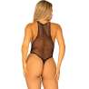 LEG AVENUE BODY DE TIRANTES TIPO TANGA DE REJILLA TALLA aNICA NEGRO