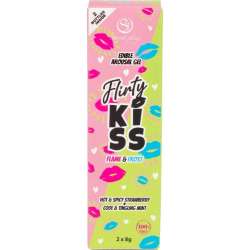 SECRETPLAY FLIRTY KISS GELES CON EFECTOS SEXO ORAL FRESA MENTA 2 x 8 GR
