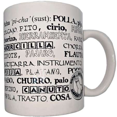 DIABLO PICANTE TAZA BLANCA DE SINaNIMOS PENE 370 ML