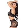 LEG AVENUE 81676 SET TOP MINIFALDA DE ENCAJE NEGRO TALLA aNICA