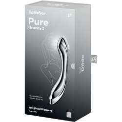 SATISFYER PURE GRAVITY 2 DILDO ACERO INOXIDABLE DOBLE USO