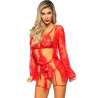 LEG AVENUE SET BODY BATA DE LIGUERO ROJO