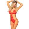 LEG AVENUE SET BODY BATA DE LIGUERO ROJO