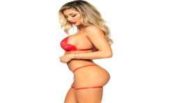 LEG AVENUE SET BODY BATA DE LIGUERO ROJO