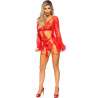 LEG AVENUE SET BODY BATA DE LIGUERO ROJO