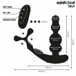 ADDICTED TOYS MASAJEADOR PROSTaTICO ROTATORIO CONTROL REMOTO