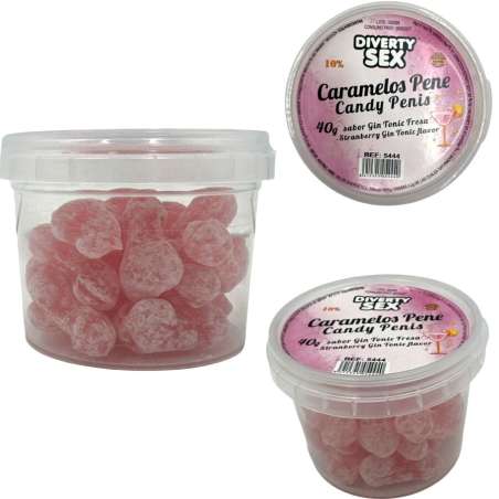 DIABLO PICANTE 20 CARAMELOS CON FORMA DE PENE CON SABOR GIN TONIC