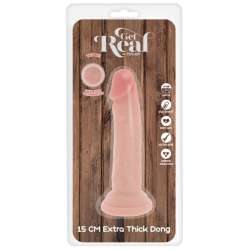 GET REAL DILDO DELUXE DONG GRUESO DE DOBLE DENSIDAD TPE 15 CM