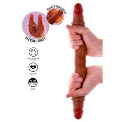 GET REAL DILDO DOBLE DONG DE SILICONA CARAMELO 40 CM