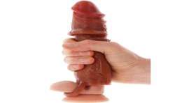 GET REAL FUNDA HYDRATED SKIN DE SILICONA PARA PENE CARAMELO 20 CM