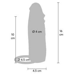 GET REAL FUNDA HYDRATED SKIN DE SILICONA CON VIBRACIaN PARA PENE CARAMELO 16 CM