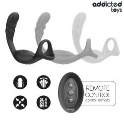 ADDICTED TOYS ANILLO DOBLE VIBRADOR PROSTaTICO CONTROL REMOTO