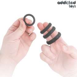 ADDICTED TOYS SET ANILLOS PENE TEXTURIZADOS 4 TAMAaOS
