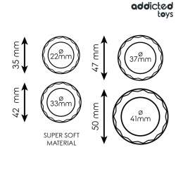 ADDICTED TOYS SET ANILLOS PENE TEXTURIZADOS 4 TAMAaOS