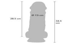 GET REAL PENE REALaSTICO DELUXE CON TESTaCULOS EXTRA GRUESO 345 CM