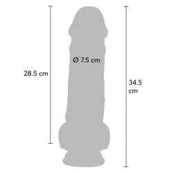 GET REAL PENE REALaSTICO DELUXE CON TESTaCULOS EXTRA GRUESO 345 CM