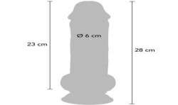 GET REAL PENE REALaSTICO DELUXE CON TESTaCULOS EXTRA GRUESO 28 CM