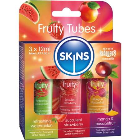 SKINS FRUITY LUBES KIT LUBRICANTES SANDaA FRESA MANGO 3 x 12 ML