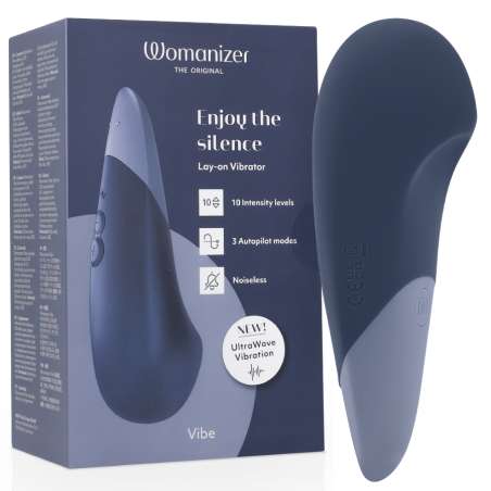 WOMANIZER VIBE VIBRADOR LAY ON SILENCIOSO AZUL OSCURO