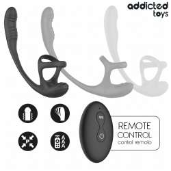 ADDICTED TOYS PLUG ANAL VIBRACIaN Y WAVING 360aº Y ESTIMULADOR TESTaCULOS