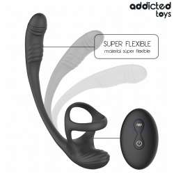 ADDICTED TOYS PLUG ANAL VIBRACIaN Y WAVING 360aº Y ESTIMULADOR TESTaCULOS