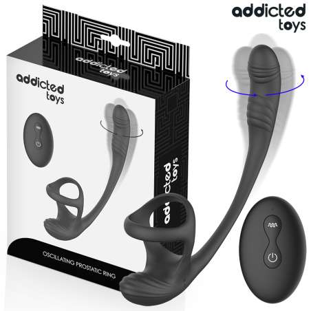 ADDICTED TOYS PLUG ANAL VIBRACIaN Y WAVING 360aº Y ESTIMULADOR TESTaCULOS