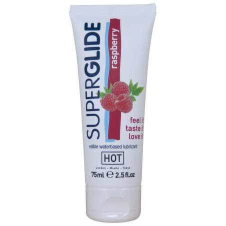 HOT SUPERGLIDE LUBRICANTE COMESTIBLE BASE AGUA FRAMBUESA 75 ML