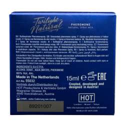 HOT TWILIGHT NATURAL CON FEROMONAS HOMBRE 15 ML