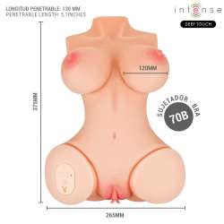 INTENSE DEEP TOUCH VERO TORSO ANO Y VAGINA CON EFECTO SUCCIaN CALOR VIBRACIaN Y VOZ CON CONTROL REMOTO 55 KG