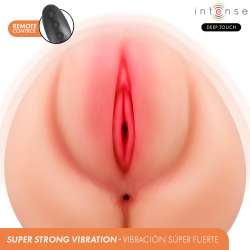 INTENSE DEEP TOUCH KRISTA MASTURBADOR ANO Y VAGINA CON EFECTO SUCCION VIBRACION Y VOZ CON CONTROL REMOTO 12KG