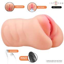 INTENSE DEEP TOUCH KRISTA MASTURBADOR ANO Y VAGINA CON EFECTO SUCCION VIBRACION Y VOZ CON CONTROL REMOTO 12KG