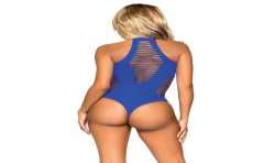 LEG AVENUE BODY TANGA RACERBACK AZUL