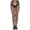 LEG AVENUE 1966 MEDIAS DE RED CON PANTY SIN ENTREPIERNA NEGRO TALLA aNICA