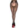 LEG AVENUE 1966 MEDIAS DE RED CON PANTY SIN ENTREPIERNA NEGRO TALLA aNICA