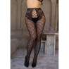 LEG AVENUE 1966 MEDIAS DE RED CON PANTY SIN ENTREPIERNA NEGRO TALLA aNICA