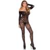 LEG AVENUE 89366 BODYSTOCKING DE LENCERaA DE ENCAJE NEGRO TALLA aNICA