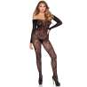 LEG AVENUE 89366 BODYSTOCKING DE LENCERaA DE ENCAJE NEGRO TALLA aNICA