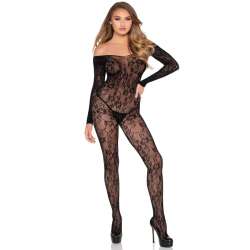 LEG AVENUE 89366 BODYSTOCKING DE LENCERaA DE ENCAJE NEGRO TALLA aNICA