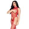 LEG AVENUE 89374 BODYSTOCKING SIN COPAS Y PANTY ROJO TALLA aNICA